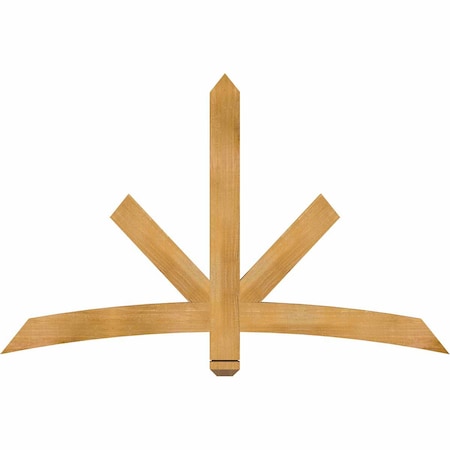 Ekena Millwork Alberta Rough Sawn Timber Gable Bracket, Western Red Cedar, 60"W x 38"H x 2"D x 4"F, 15/12 Pitch GBW060X38X0204ALB00RWR